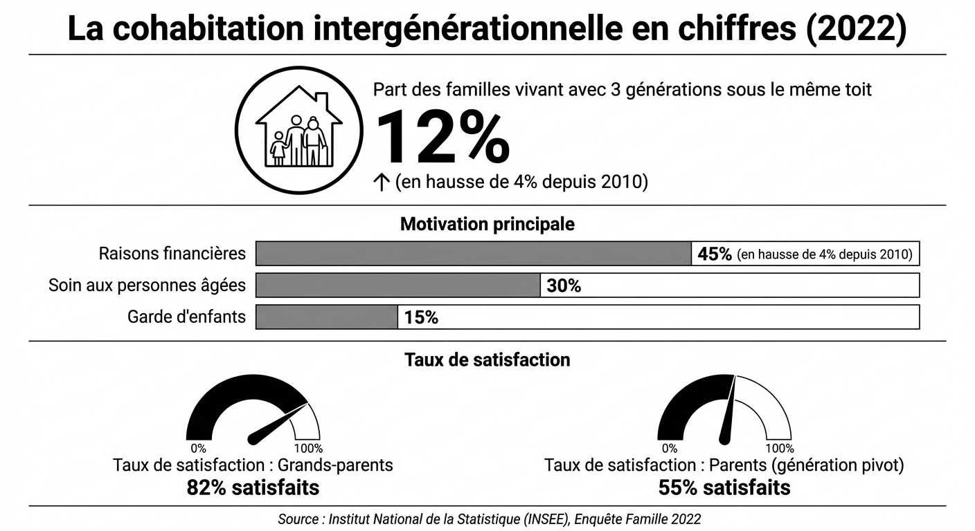 La cohabitation intergénérationnelle en chiffres (2022)