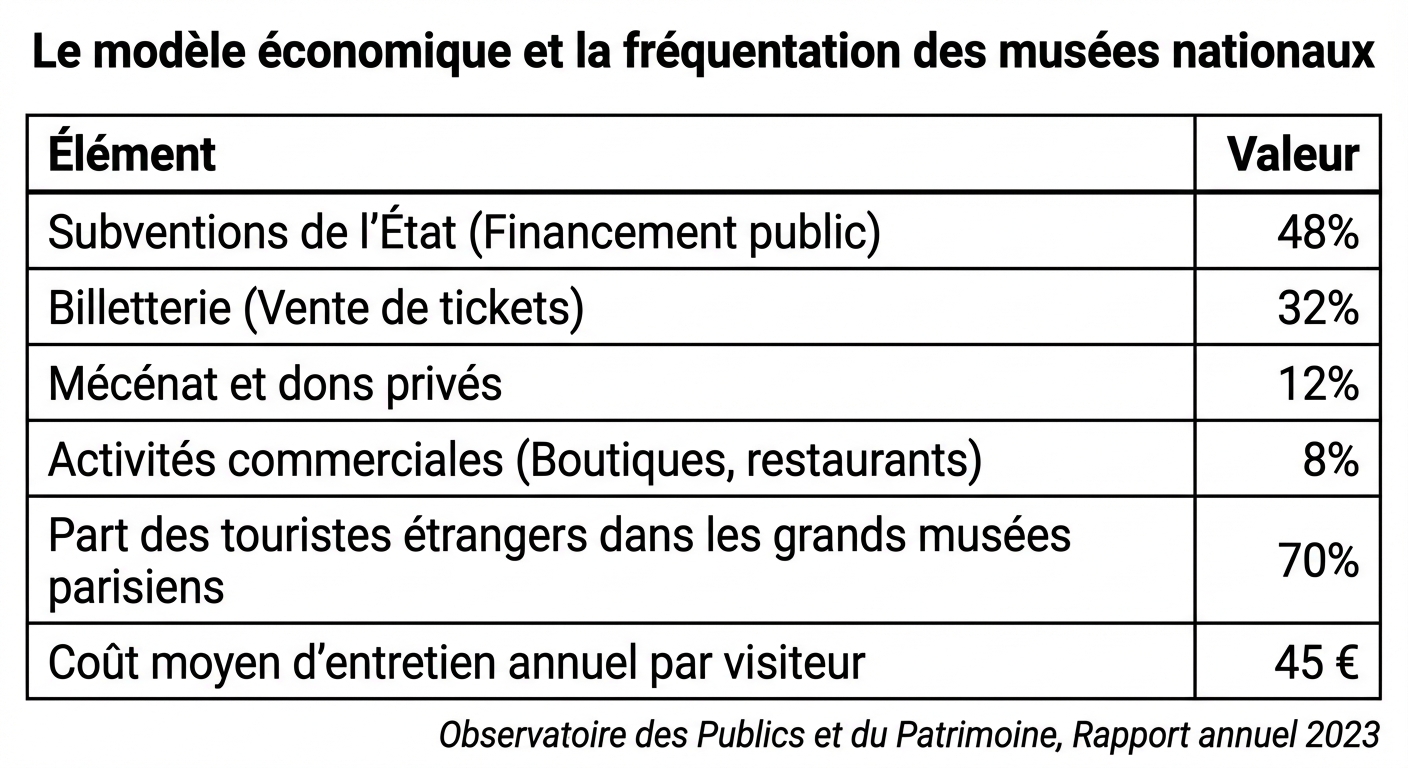 Le modèle économique et la fréquentation des musées nationaux