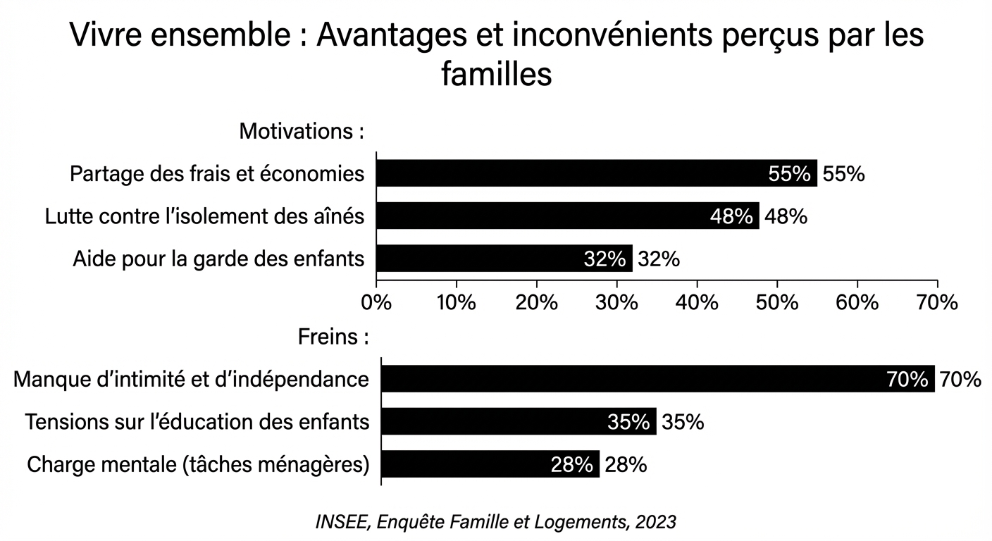 Vivre ensemble : Avantages et inconvénients perçus par les familles