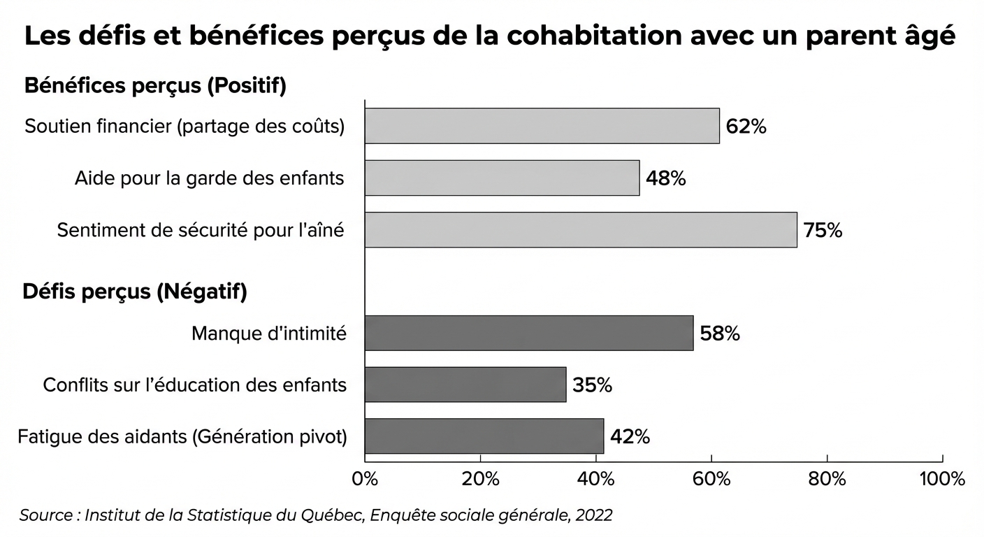 Les défis et bénéfices perçus de la cohabitation avec un parent âgé