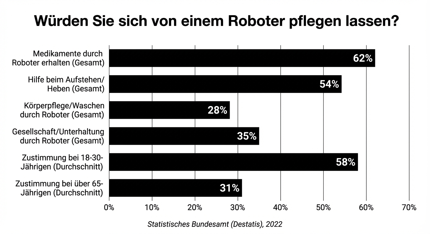 Würden Sie sich von einem Roboter pflegen lassen?