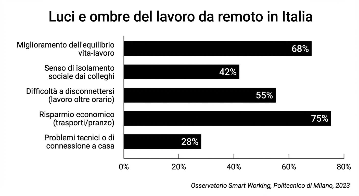 Luci e ombre del lavoro da remoto in Italia
