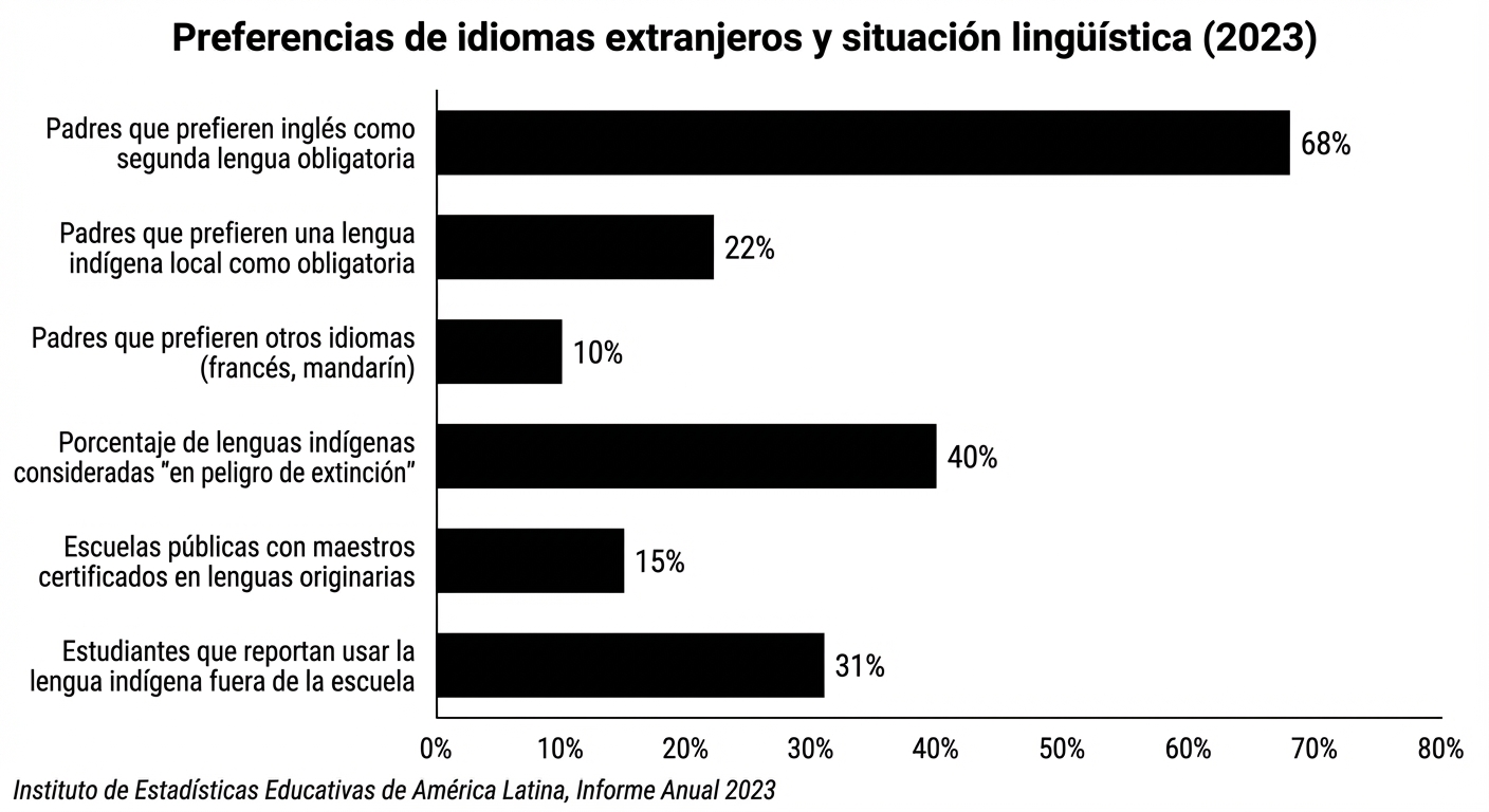 Preferencias de idiomas extranjeros y situación lingüística (2023)