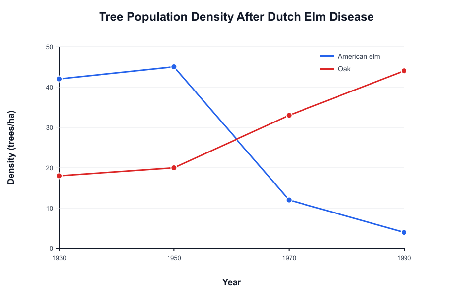 Tree Population Density After Dutch Elm Disease