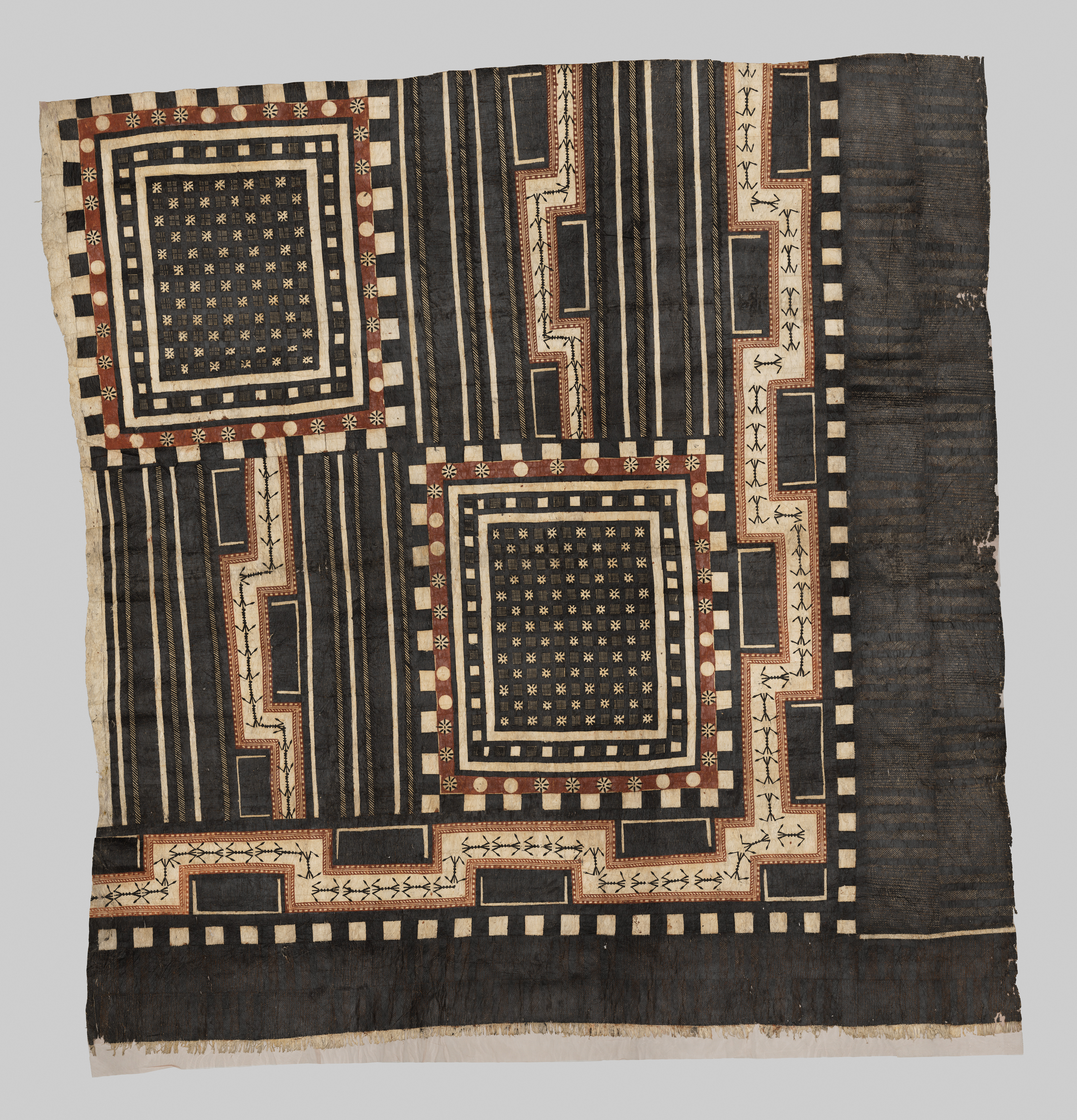 Image of Panel (Masi Kesa), mid- to late 19th century, Metropolitan Museum of Art, selected as an AP Art History beyond-set polynesian_tapa_barkcloth candidate