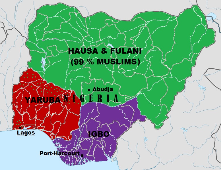 Religius and Ethnic map of Nigeria