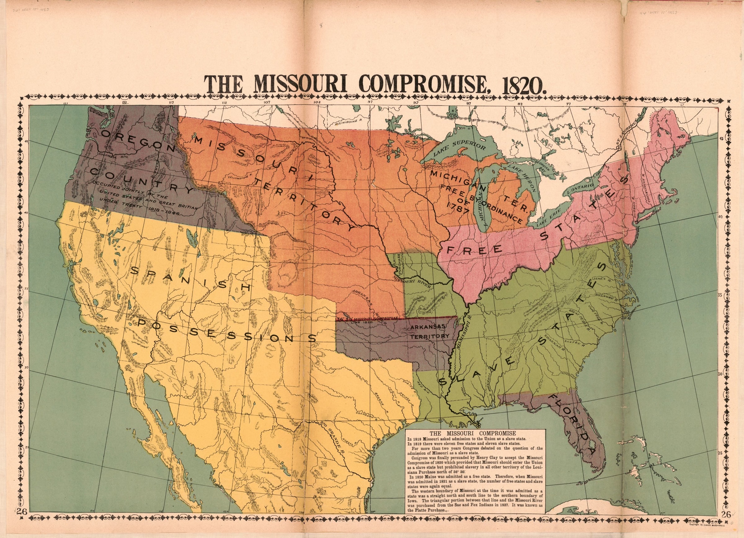 Map of the Missouri Compromise, 1820